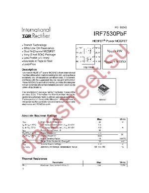 IRF7530PBF datasheet  